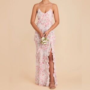 Valentina Dress
Chiffon Pink Falling Petals Floral Pink Maxi Dress